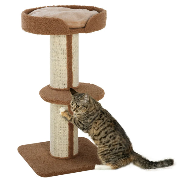 Brown 91cm Cat Tower Scratching Post for Indoor Cats