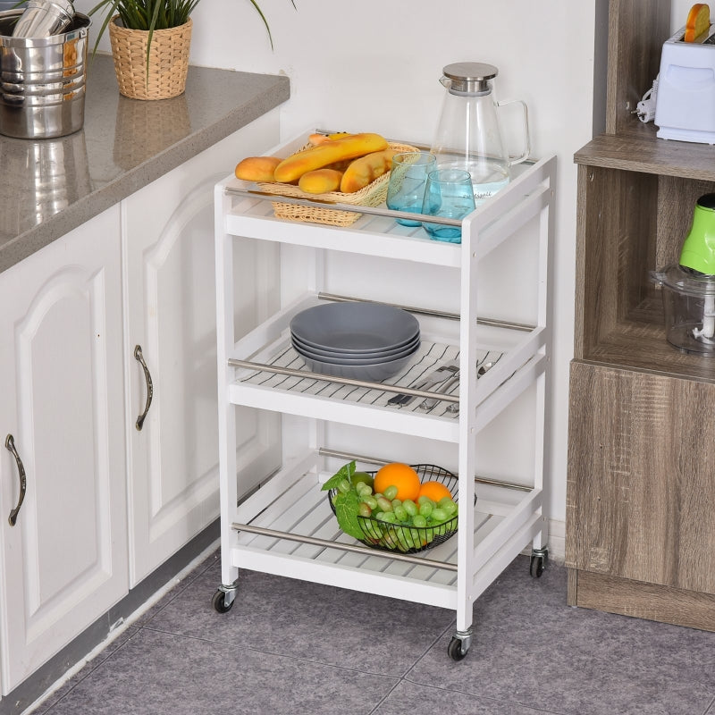 White 3-Tier Kitchen Storage Cart