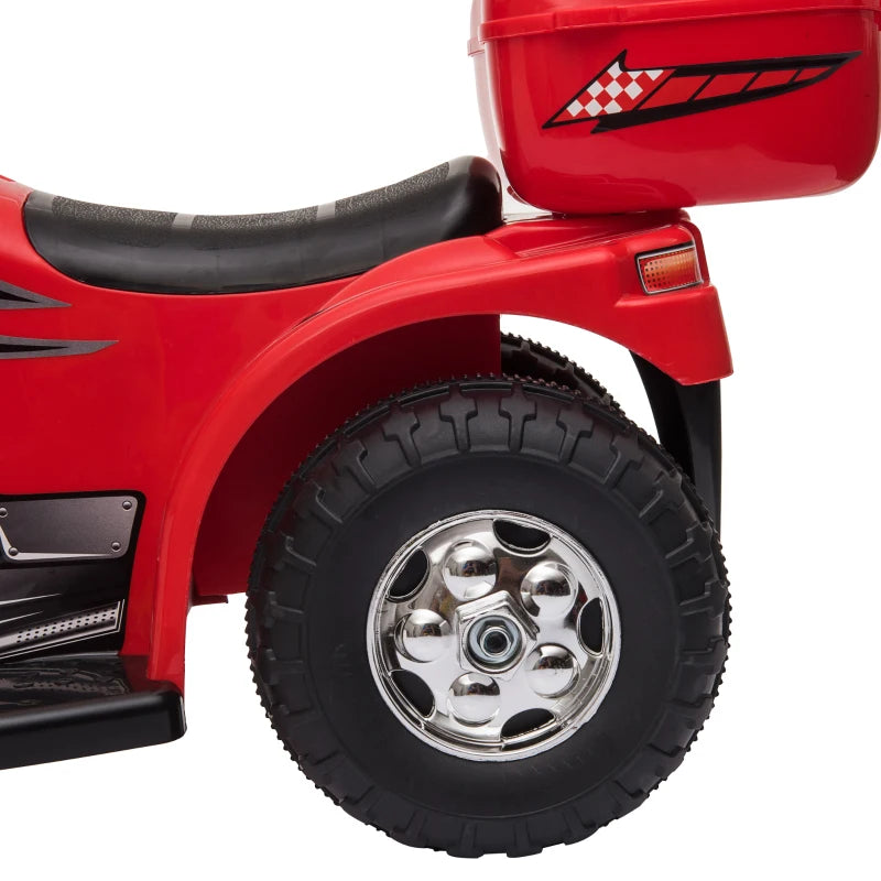 Red 3-Wheel Electric Ride-On Motorcycle for Toddlers with Lights and Music