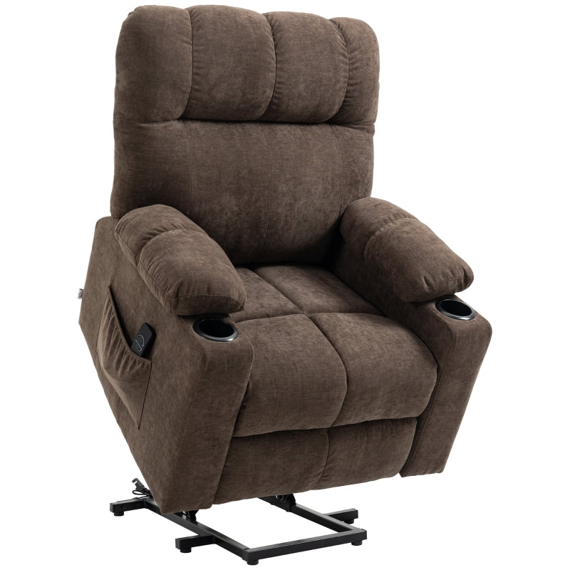 Dark Brown Electric Power Lift Recliner Chair for Elderly with Remote Control