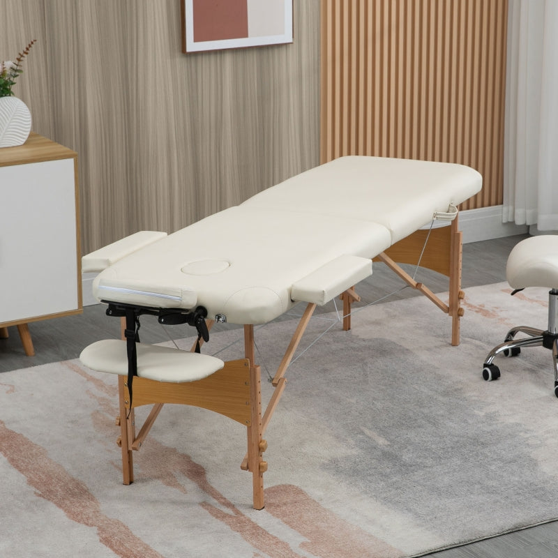 Portable Cream Massage Table with Wooden Frame