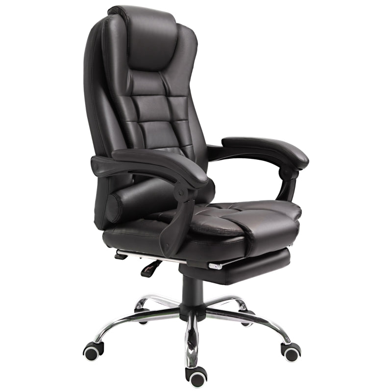 Brown High Back Executive Office Chair with Footrest