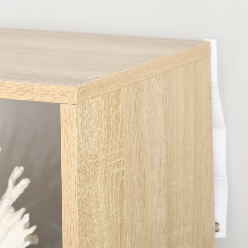 8-Tier Natural Bookcase with Anti-Tipping Foot Pads