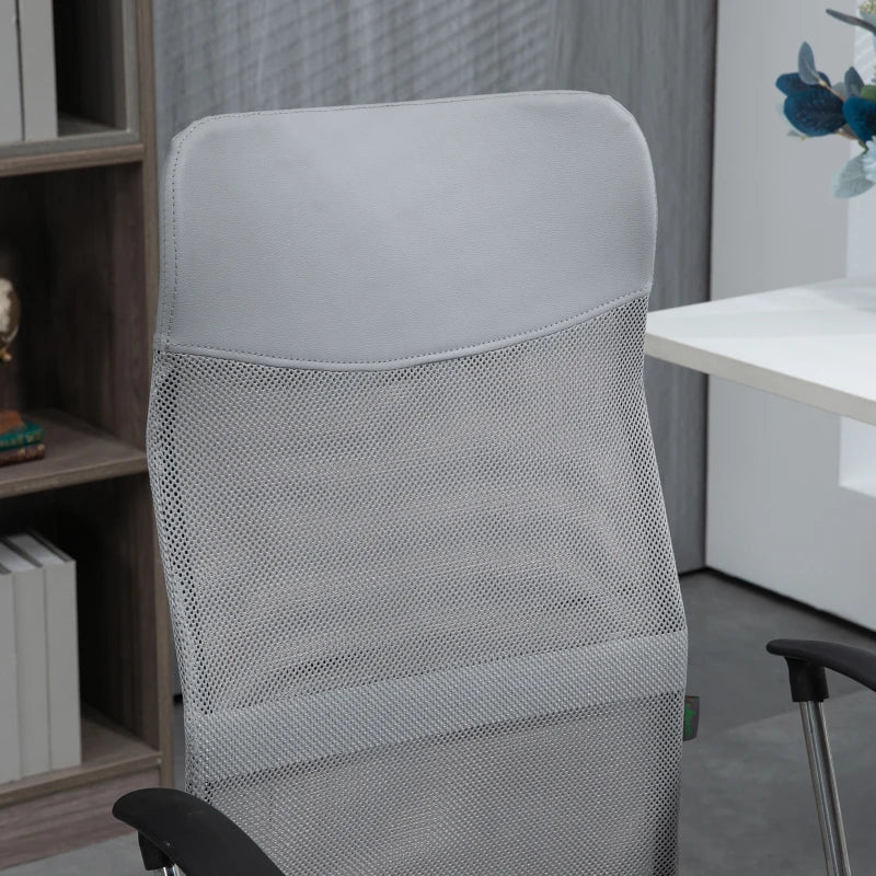 Light Grey Ergonomic Mesh Office Chair with Adjustable Height & Tilt