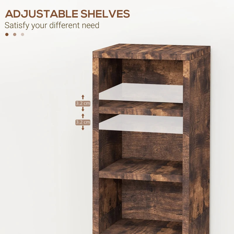 Set of Two Mid Brown Wood-Effect CD Storage Units
