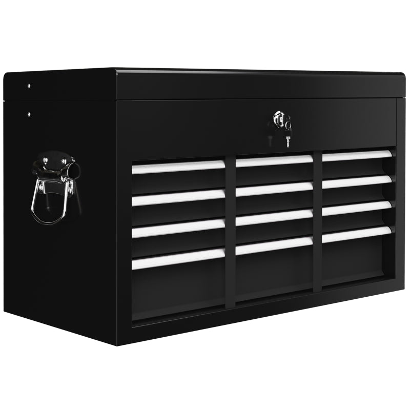 Black Steel 6-Drawer Tool Storage Chest with Lock and Keys