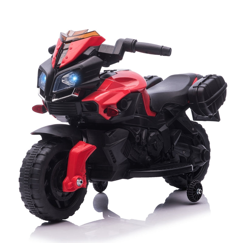 Red Kids Electric Motorbike 6V Ride-On Motorcycle with Lights & Sounds