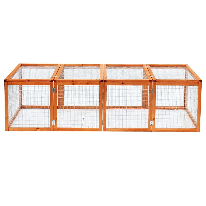 Wooden Rabbit Run Cage 6ft with Wire Mesh, Openable Roof, Outdoor Play Space - 181 x 100 x 48 cm