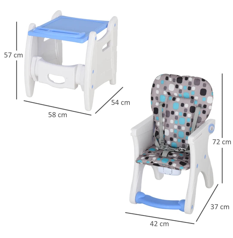 Blue 3-in-1 Convertible Baby High Chair