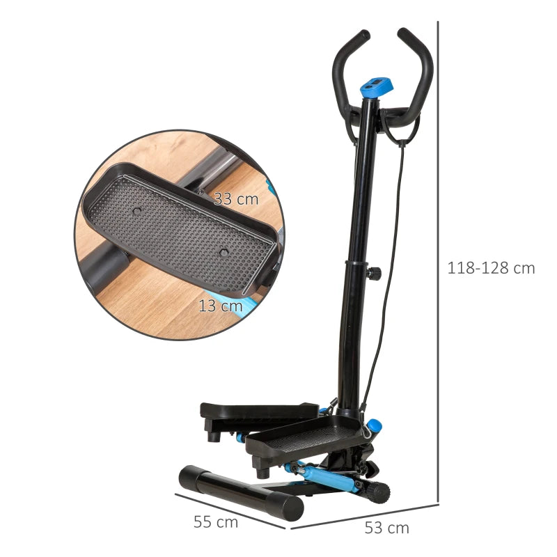Adjustable Twist Stepper with LCD Screen, Black and Blue