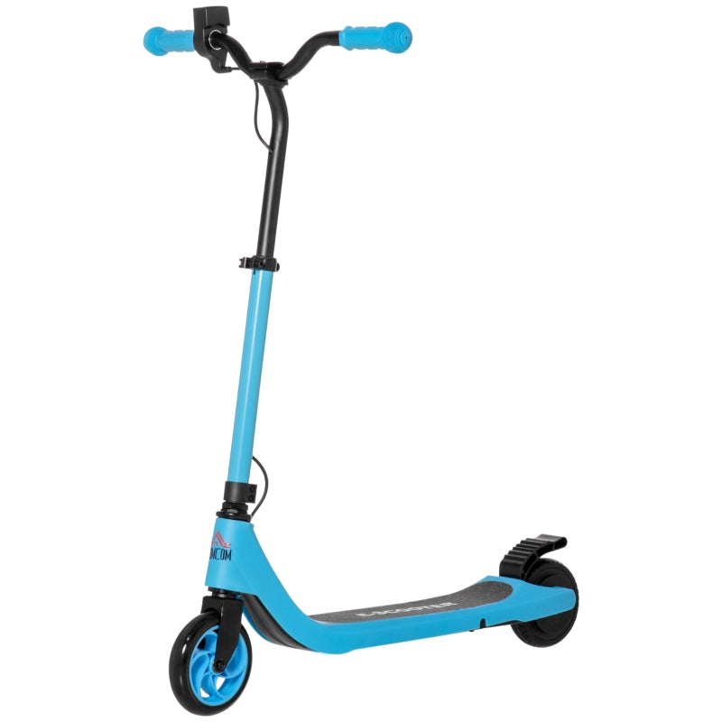 Blue Electric Scooter with 120W Motor, Battery Display, Adjustable Height, Rear Brake - Ages 6+