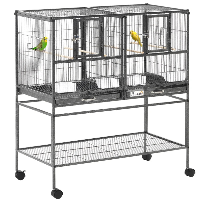 Large Metal Bird Cage for Small Birds - White