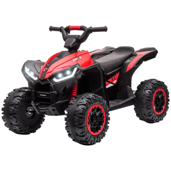 Red Kids 12V Ride-On Quad Bike with Music and Horn - Ages 3-5