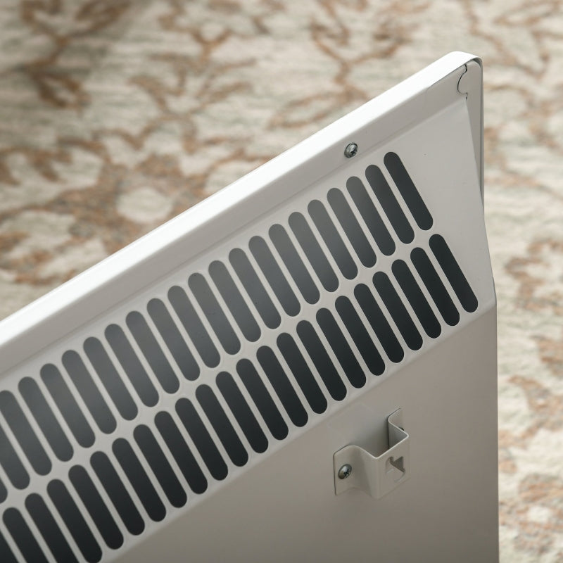 2000W White Electric Convector Heater - Adjustable Thermostat, Timer