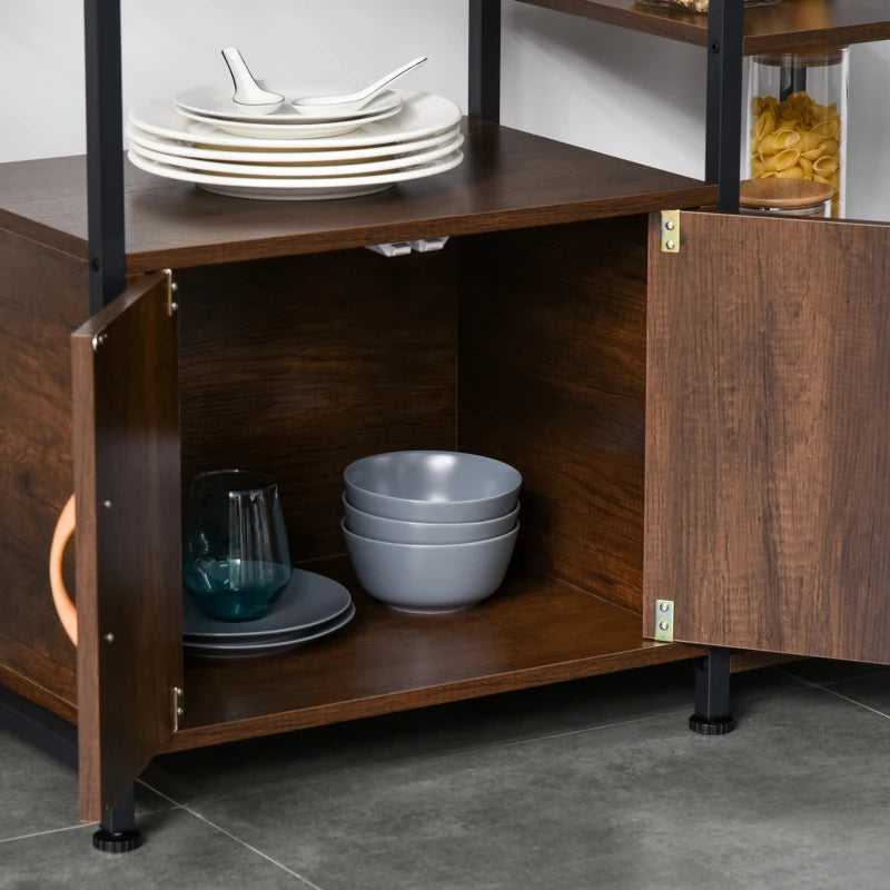 Industrial Metal Storage Shelf with Cabinet - Black