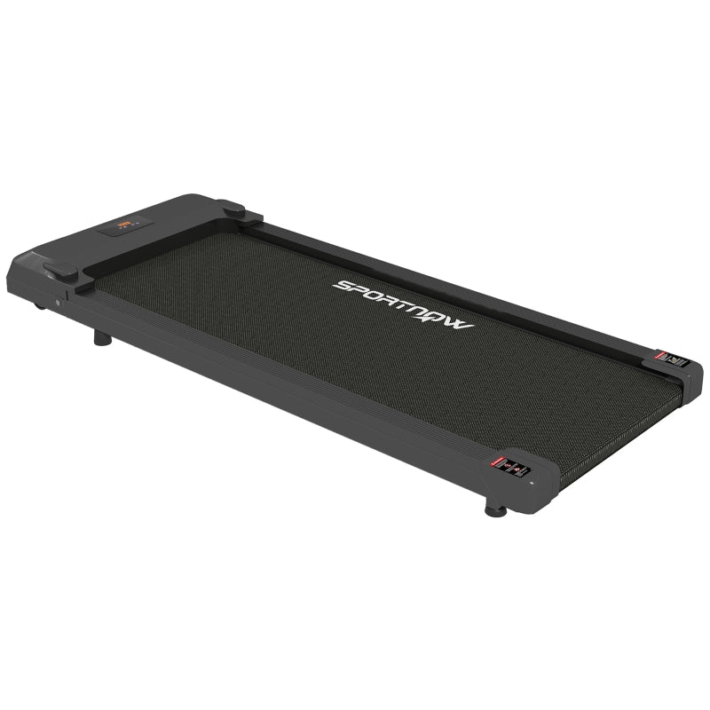 Compact Black Under Desk Treadmill with Remote Control and LED Display