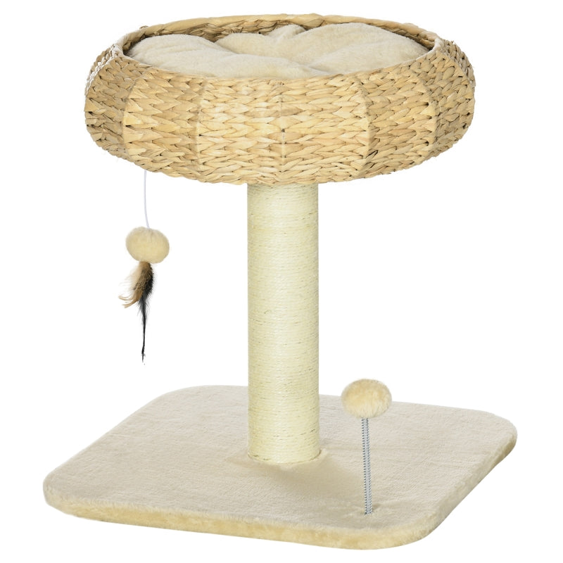 51cm Cat Tree Tower with Sisal Scratching Post & Top Bed - Grey