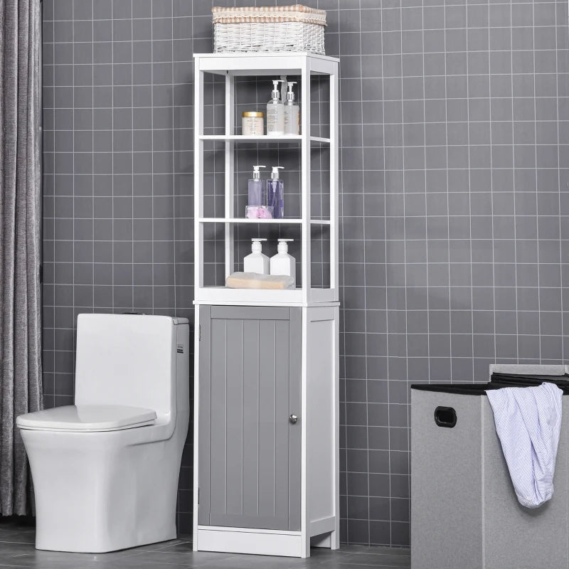 Slimline White Tall Bathroom Storage Cabinet