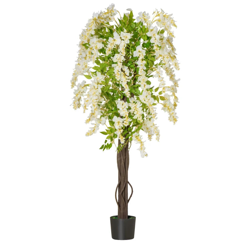 Realistic White Wisteria Tree Faux Plant - Indoor/Outdoor Decor, 160cm