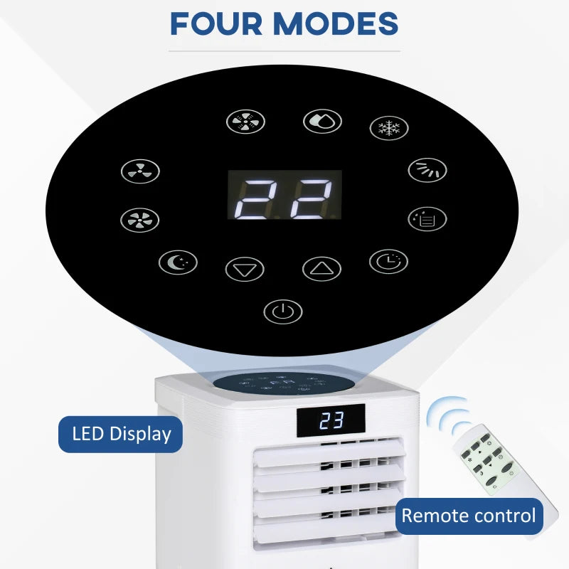 Portable 10000 BTU Air Conditioner - White, 3-in-1 Unit with Remote Control