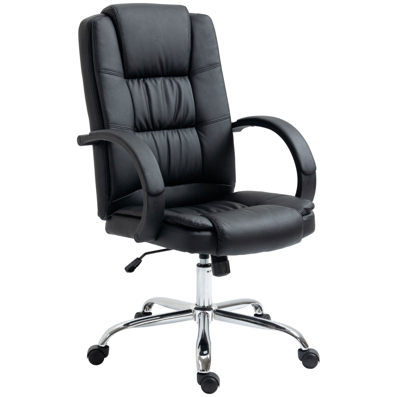 Black PU Leather Office Swivel Chair with Adjustable Height