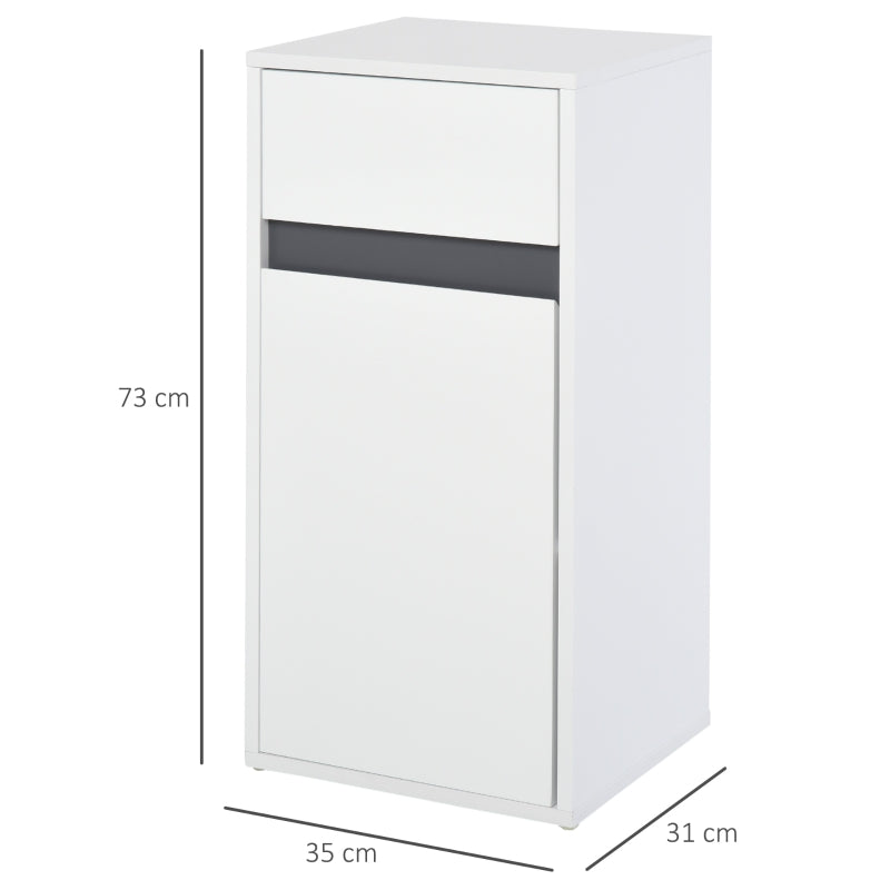 White Tri-Compartment Bathroom Storage Cabinet