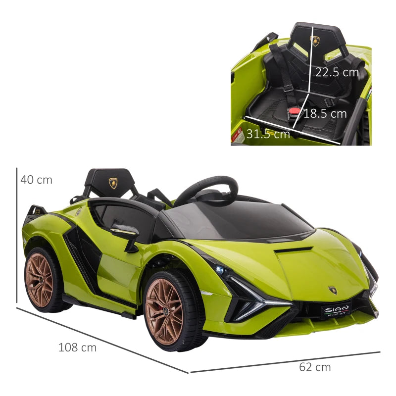 Green 12V Kids Electric Ride-On Car with Remote Control and Music