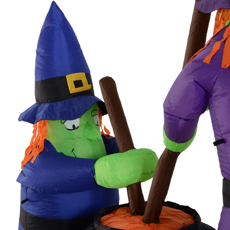 1.8m Inflatable Witches Halloween Decoration - Multicolour Polyester