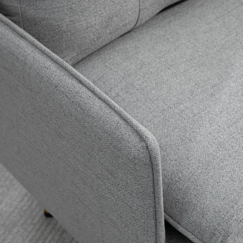 Grey Button Tufted Accent Chair for Living Room and Bedroom