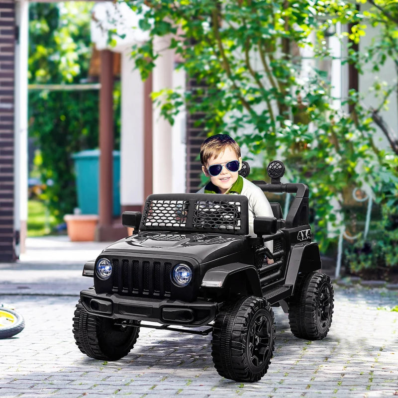 Black Off-Road Electric Ride-On Car for Kids 3-6 Years Old