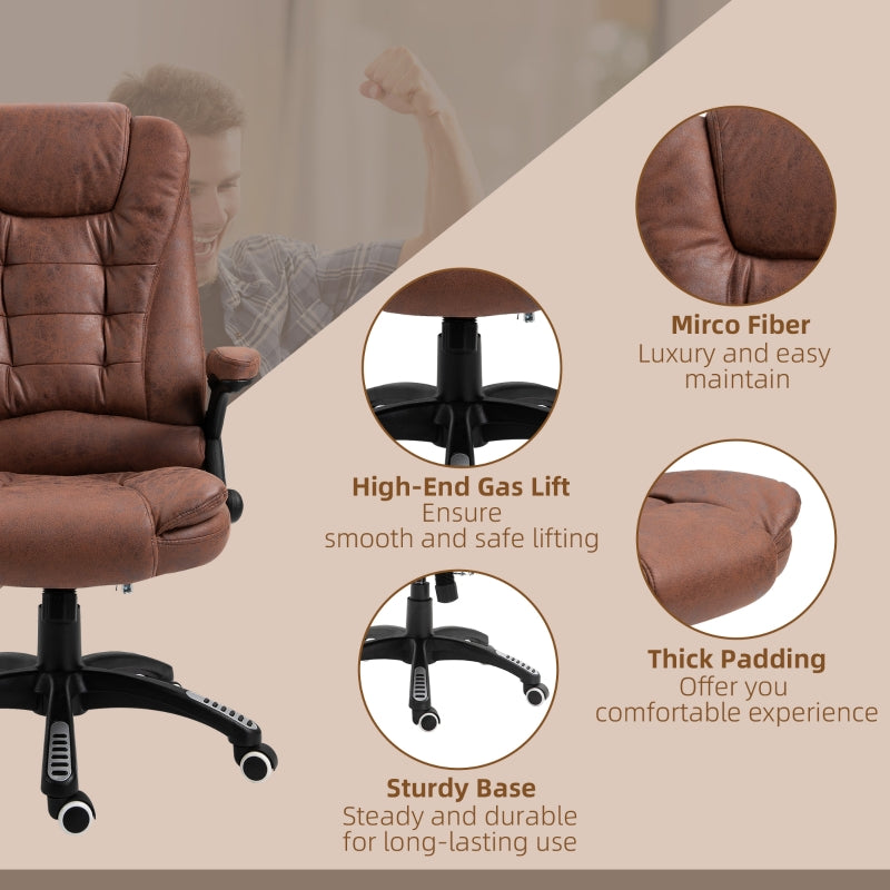 Brown Heated Massage Recliner Chair with 6 Massage Points