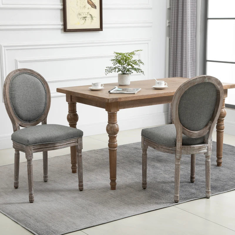 French-Style Dining Chairs Set, Vintage Traditional Design