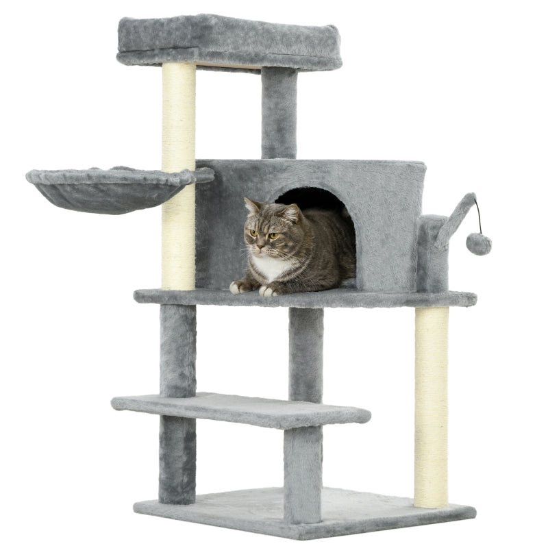 Grey 100cm Cat Tree Tower with Scratching Post