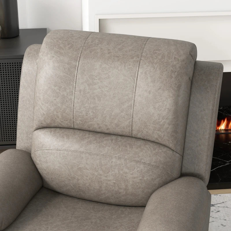 Brown Microfibre Recliner Armchair with Leg Rest and Cup Holder