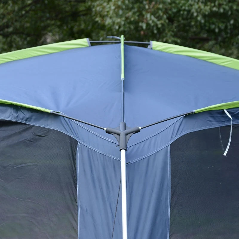 5-8 Person Dark Blue/Green Pop Up Camping Gazebo