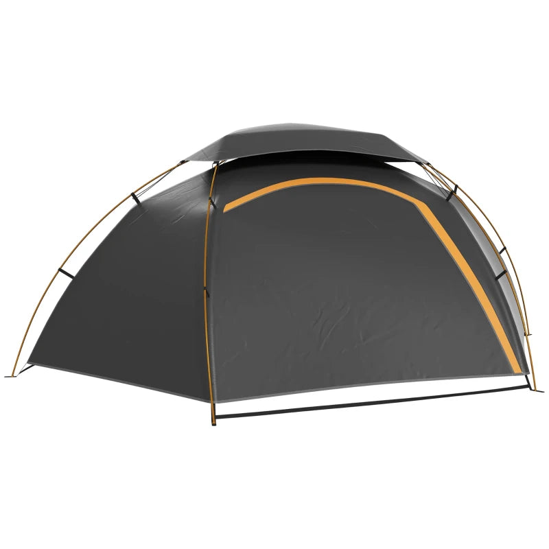 Grey Aluminium Frame Camping Dome Tent, 2000mm Waterproof, 1-2 Person