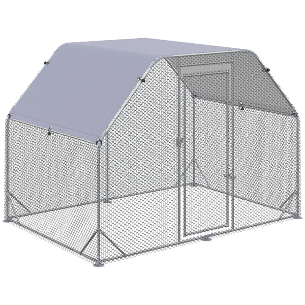 Large Outdoor Chicken Run with Roof, 4-6 Chickens, Hen House, Duck Pen - Green