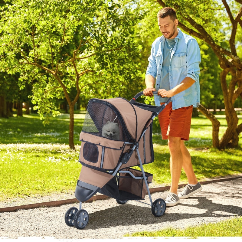 Pet Travel Stroller for Small Dogs - Coffee