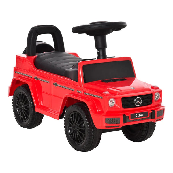 Red Push Handle Sliding Car with Horn and Under Seat Storage