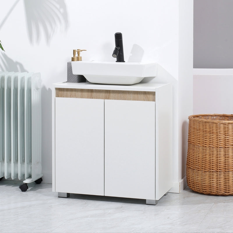 White Bathroom Under Sink Storage Cabinet