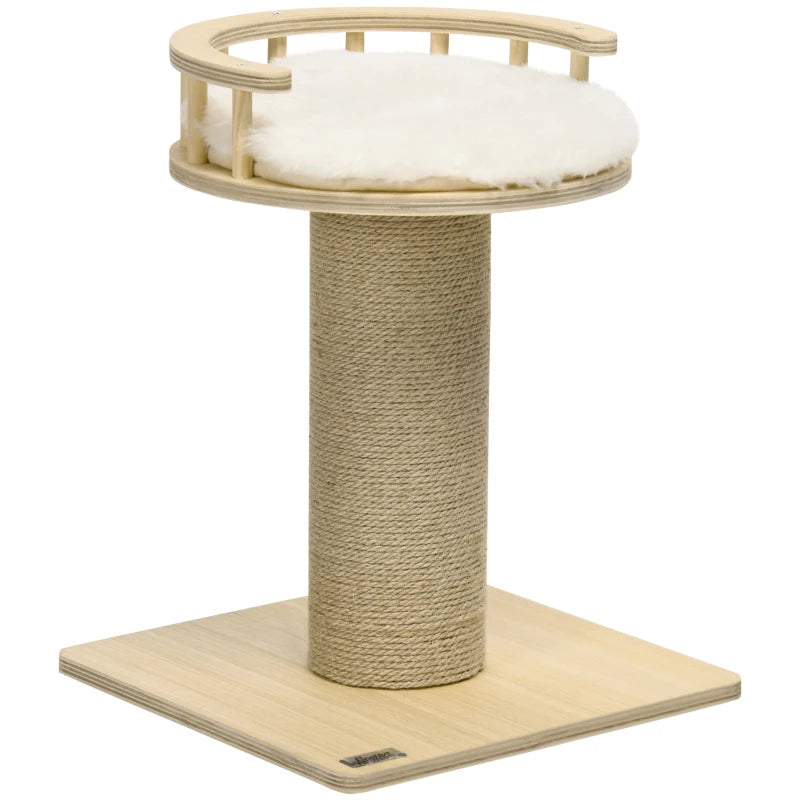 52cm Cat Tree with Bed and Scratching Post - Grey