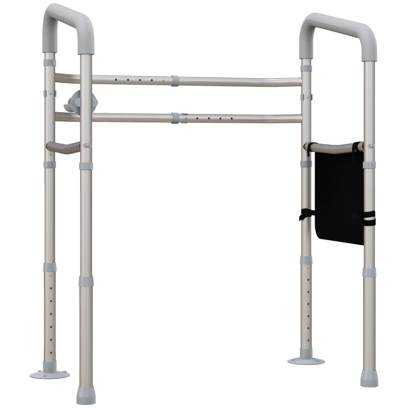 Adjustable Toilet Safety Frame with Arms, White, Elderly & Disabled Support