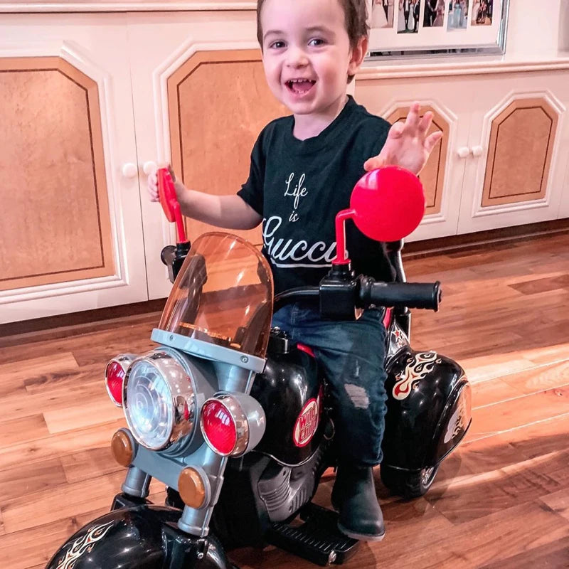 Black Electric Kids Ride-On Motorbike Trike 6V Battery Toy