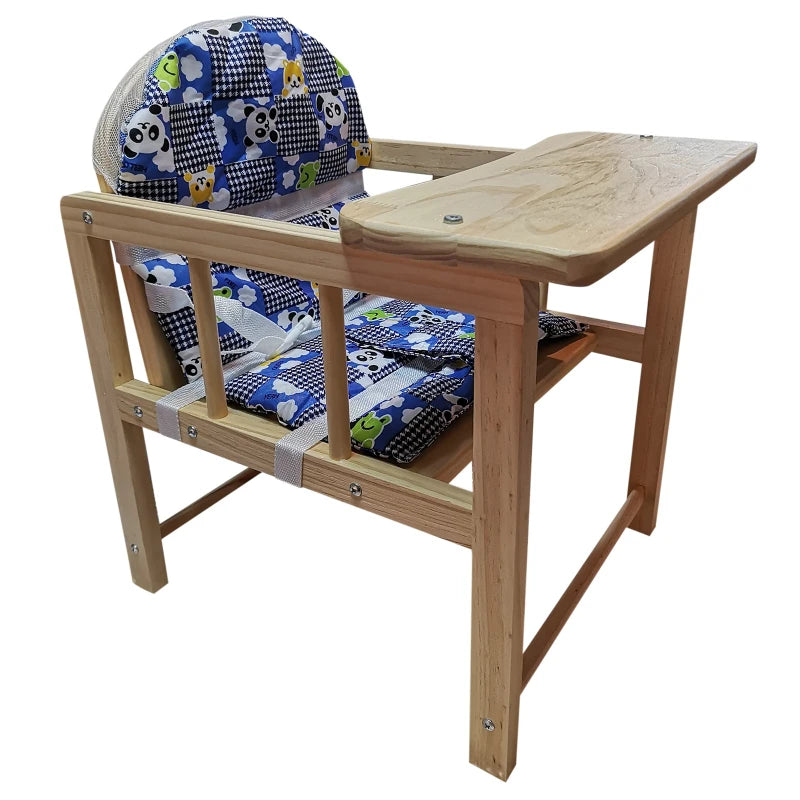 Blue Padded Baby Highchair - Compact Design (50Lx44Wx88H cm)