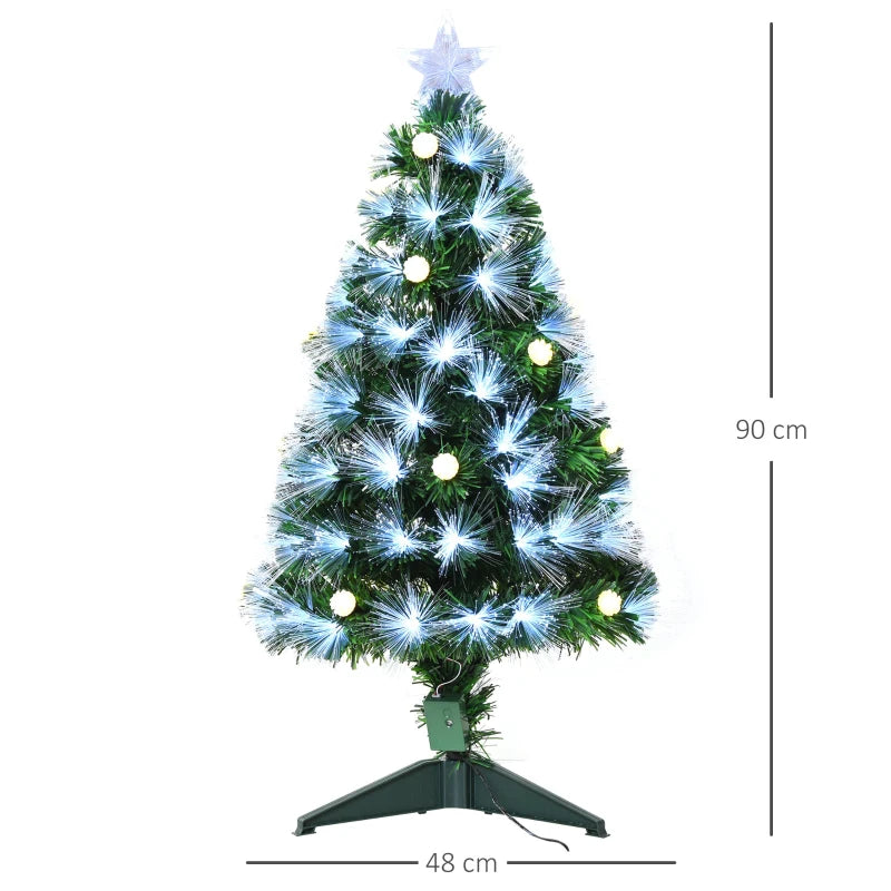 3ft White Pre-Lit Christmas Tree with 90 LEDs & Star Topper