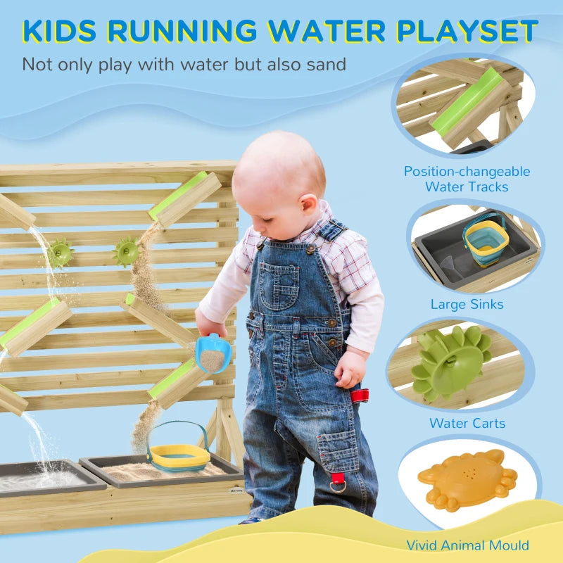 Blue Kids Outdoor Water and Sand Playset with 18 Accessories