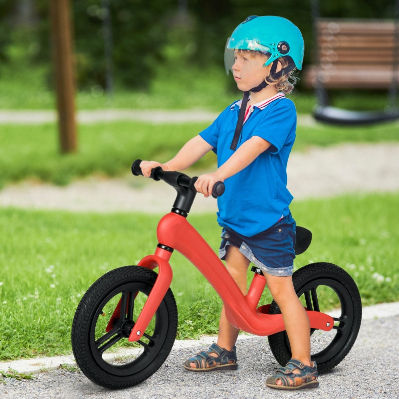 Red 12" Kids Balance Bike, Lightweight No-Pedal Training Bicycle with Adjustable Seat