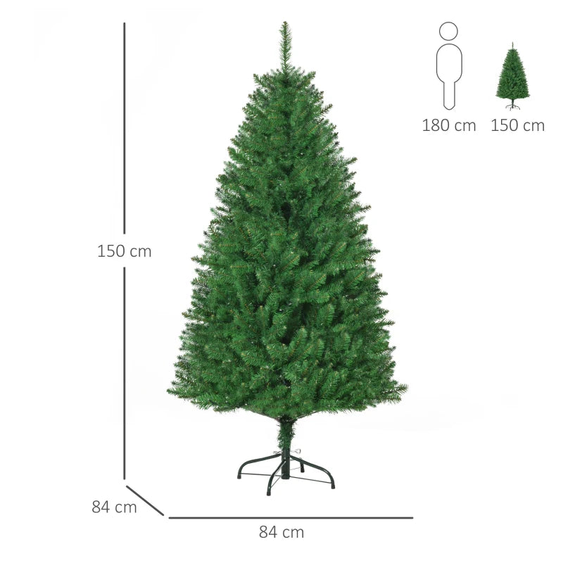 5FT Green Christmas Tree with Warm White LED Lights