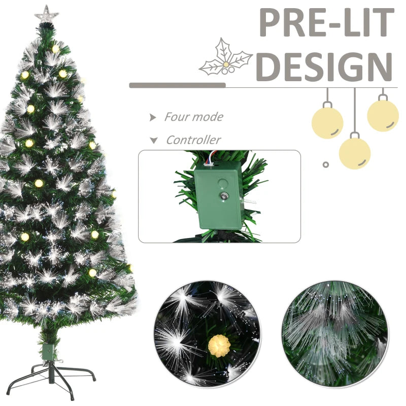 5ft White Pre-Lit Christmas Tree with 180 LEDs & Star Topper