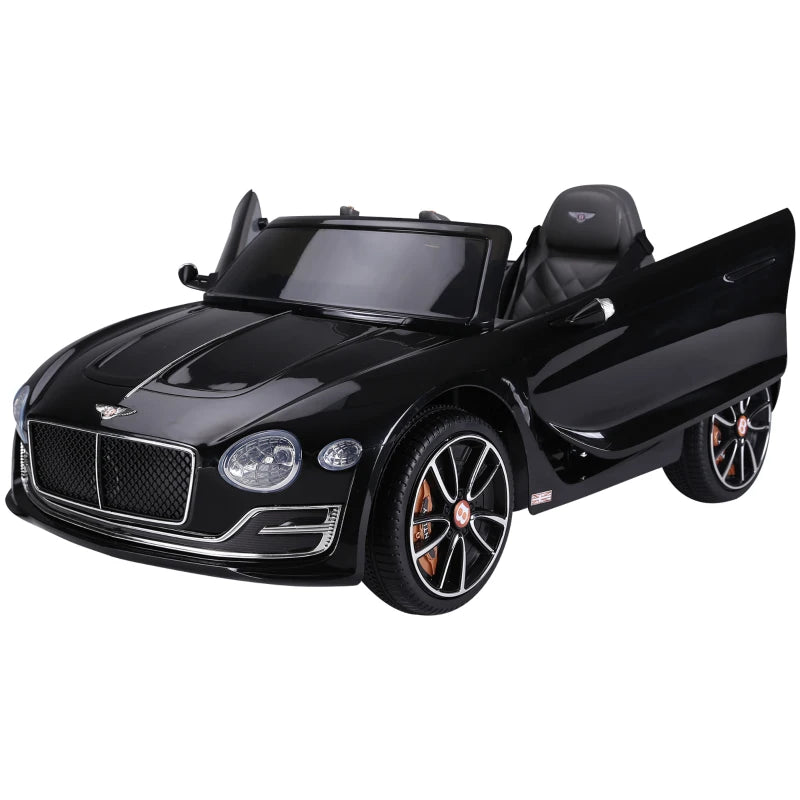 Black 12V Kids Electric Ride On Car with Remote Control and LED Lights